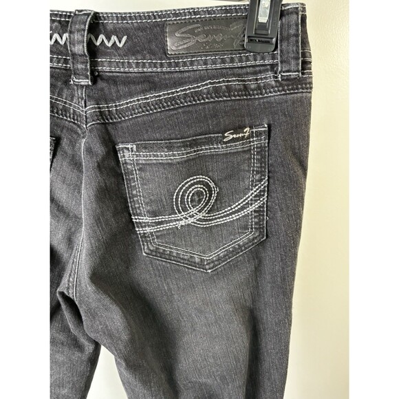 Seven7 Jeans Women's Size 8 Skinny Dark Wash Five Pockets Stretch Denim Black - Picture 7 of 13